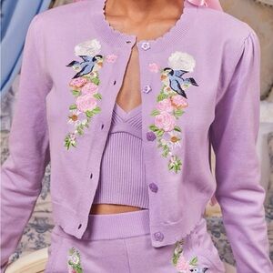 Sugar Thrillz Lavender Knit Cardigan Set